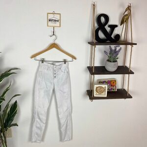 Madewell White 10" High Rise Skinny Crop Raw Hem
